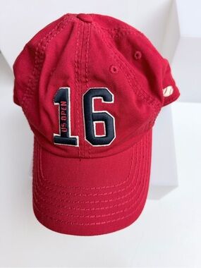 US Tennis Open 2016 Red Ball Cap Hat New  York City Embroidered Adjustable Strap